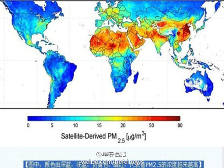 A chart showing air quality across the world, allowing Chinese to see that, compared to the world, their country just isn't safe or healthy in terms of air quality.