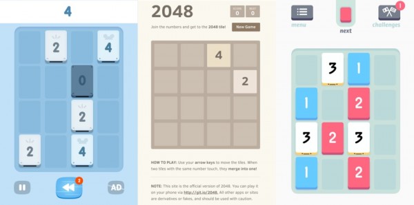 Giant Bomb compares 1024 with 2048 with Threes.
