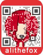 An animated QR code for my favorite WeChat sticker character, Ali the Fox, found on his website.