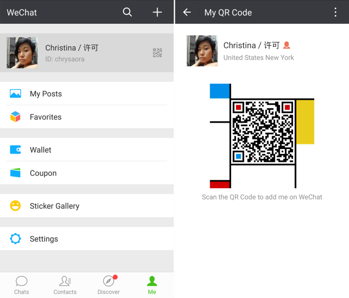 WeChat QR code profile