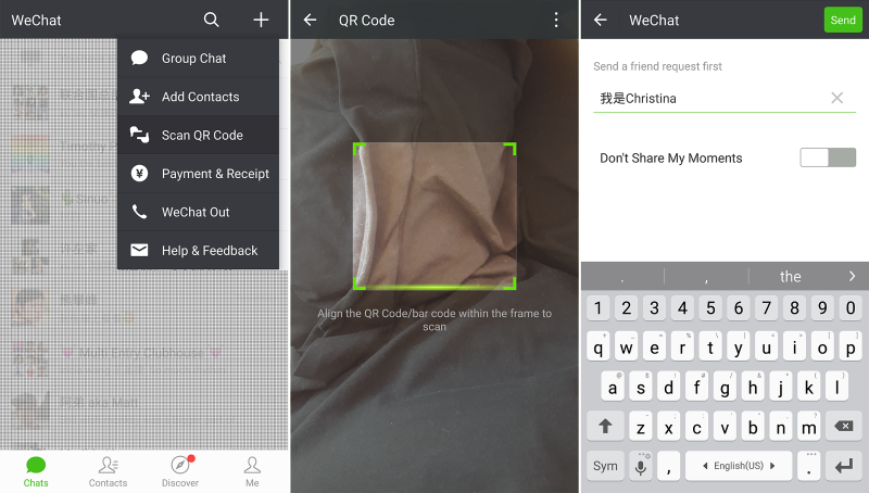 WeChat QR code screenshots
